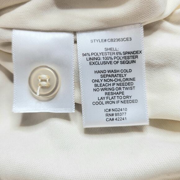 Sanctuary Radiant Long Sleeve Sequin Shirt Button Down Champagne Silver Medium - Picture 8 of 8